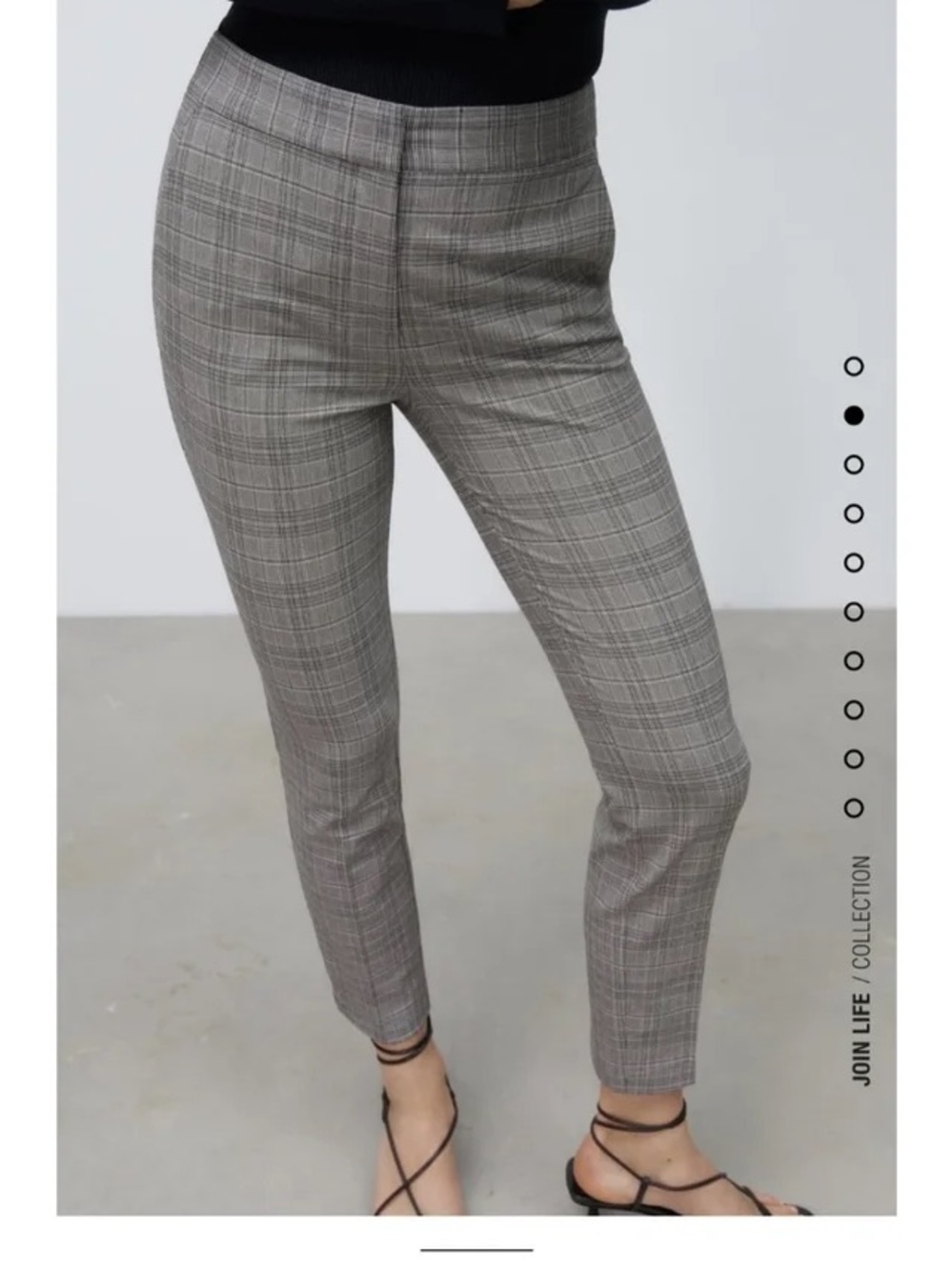 Zara Gray Plaid Ankle Pants Size 8